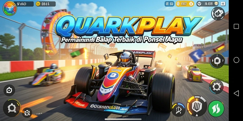 Tampilan gameplay seru dalam balapan kecepatan tinggi.